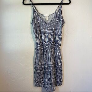 H&M Navy and White Geometric Romper